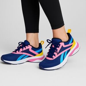 Reebok Women’s Size 5 Navy Pink Blue Yellow Running Sneakers Athletic Shoes Y2K
